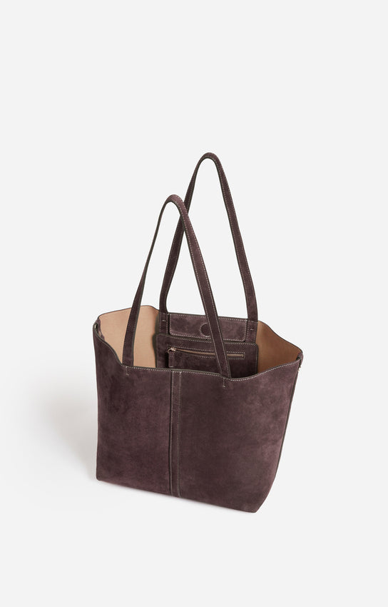 SMALL CALF LEATHER BROWN DAILY TOTE