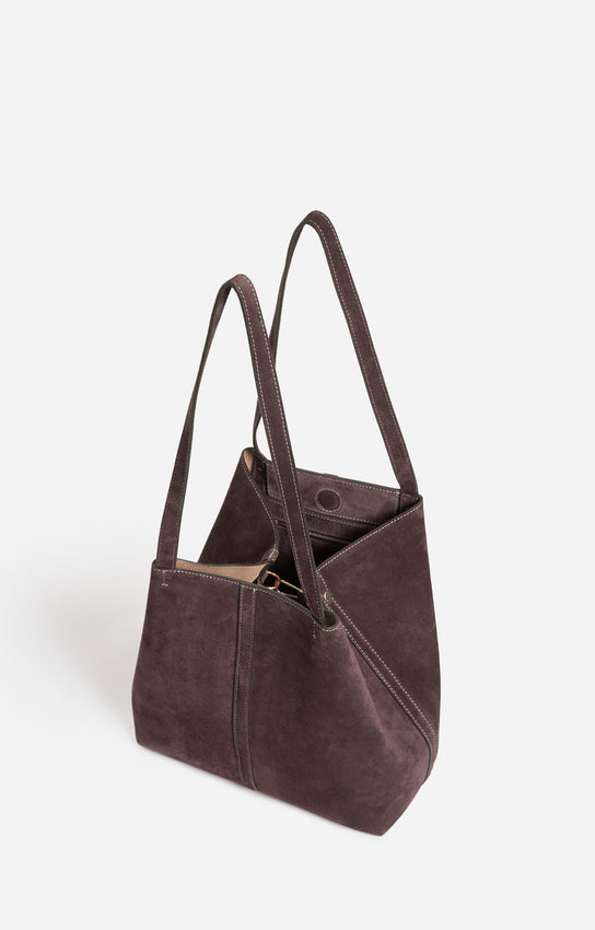 SMALL CALF LEATHER BROWN DAILY TOTE