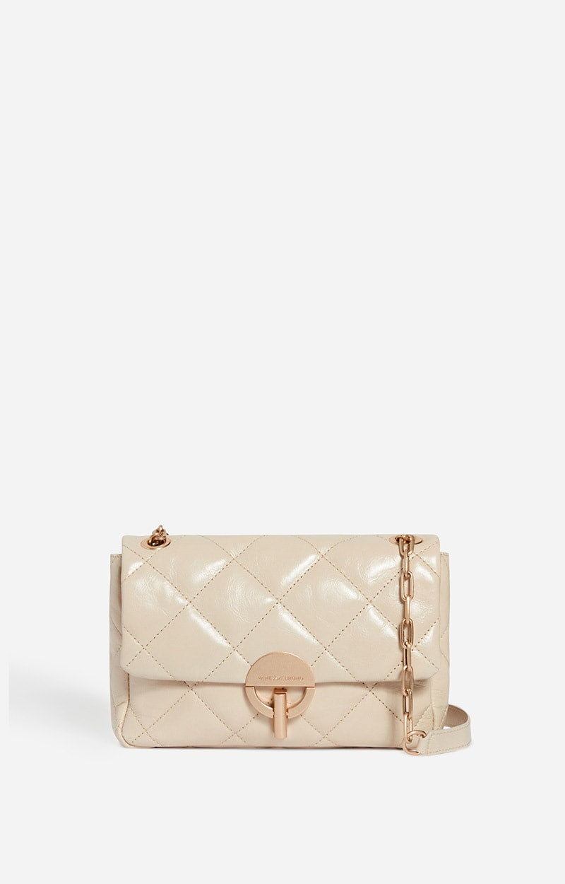 LARGE LEATHER SAND MOON BAG