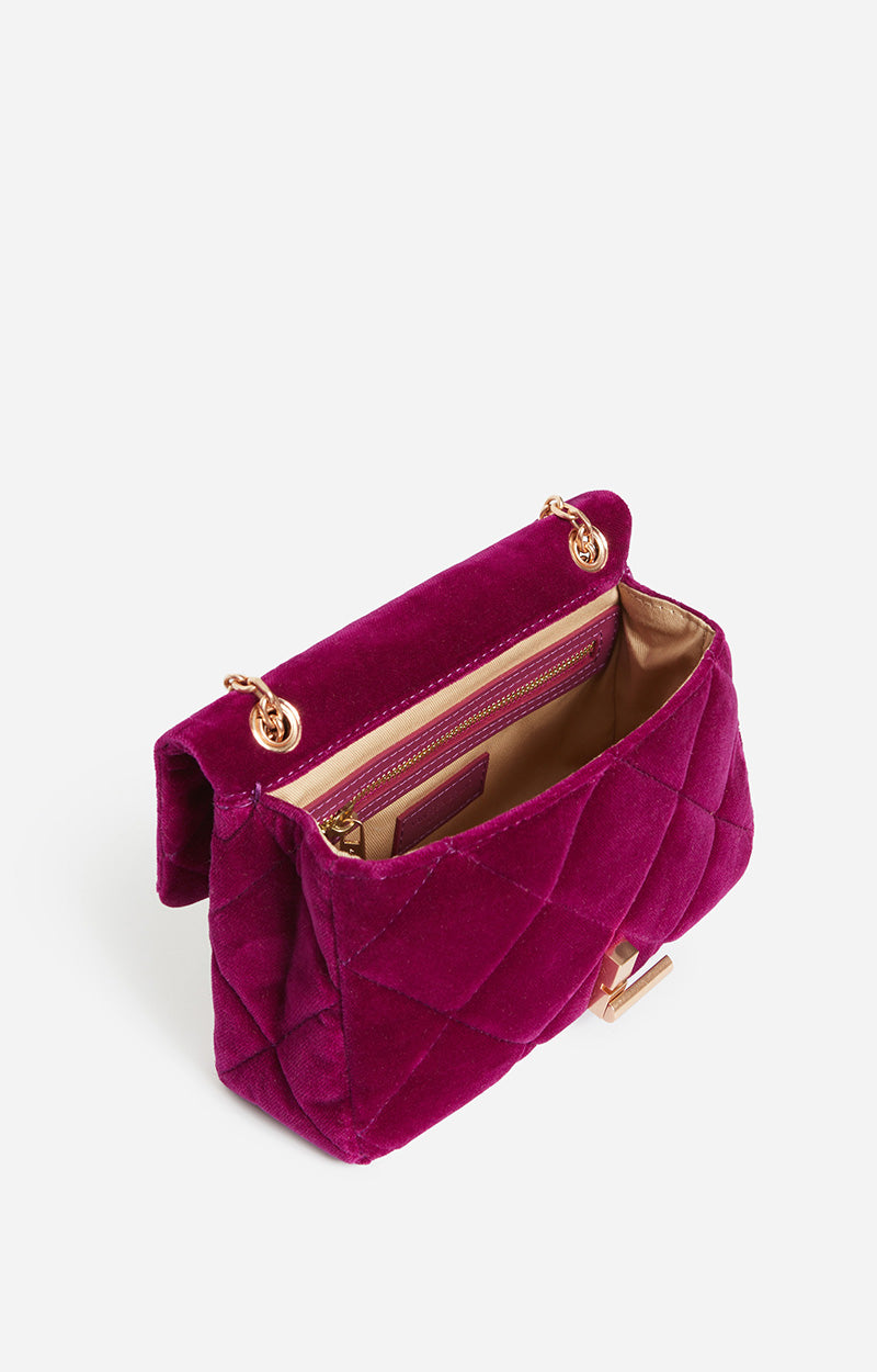 MEDIUM VELVET BERRY MOON BAG