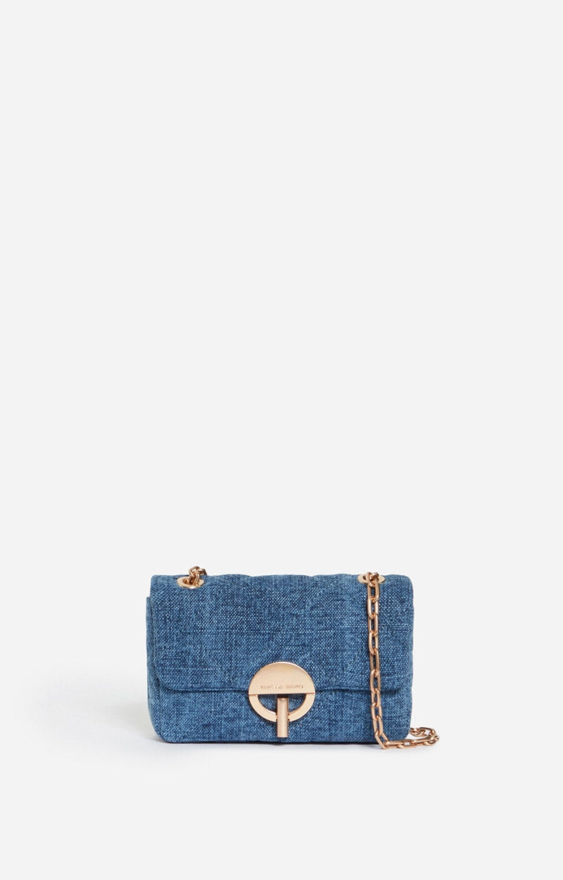 SMALL LINEN INDIGO MOON BAG