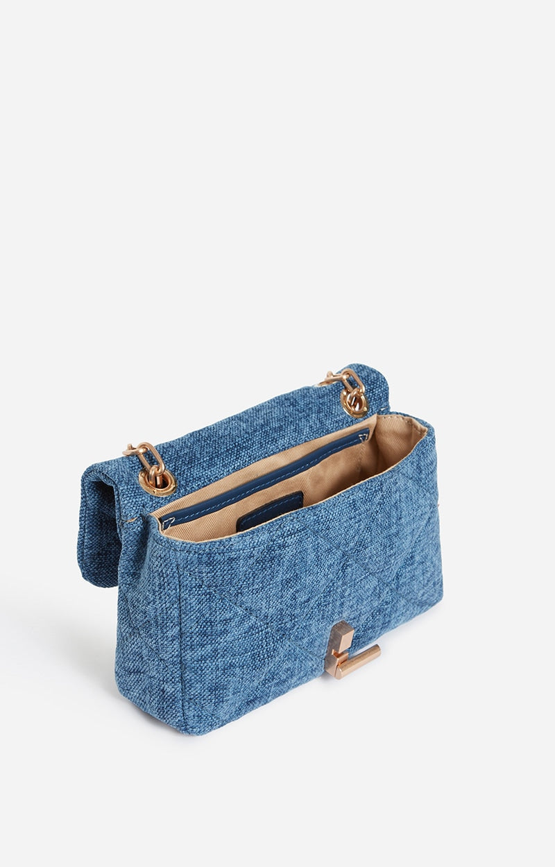 SMALL LINEN INDIGO MOON BAG