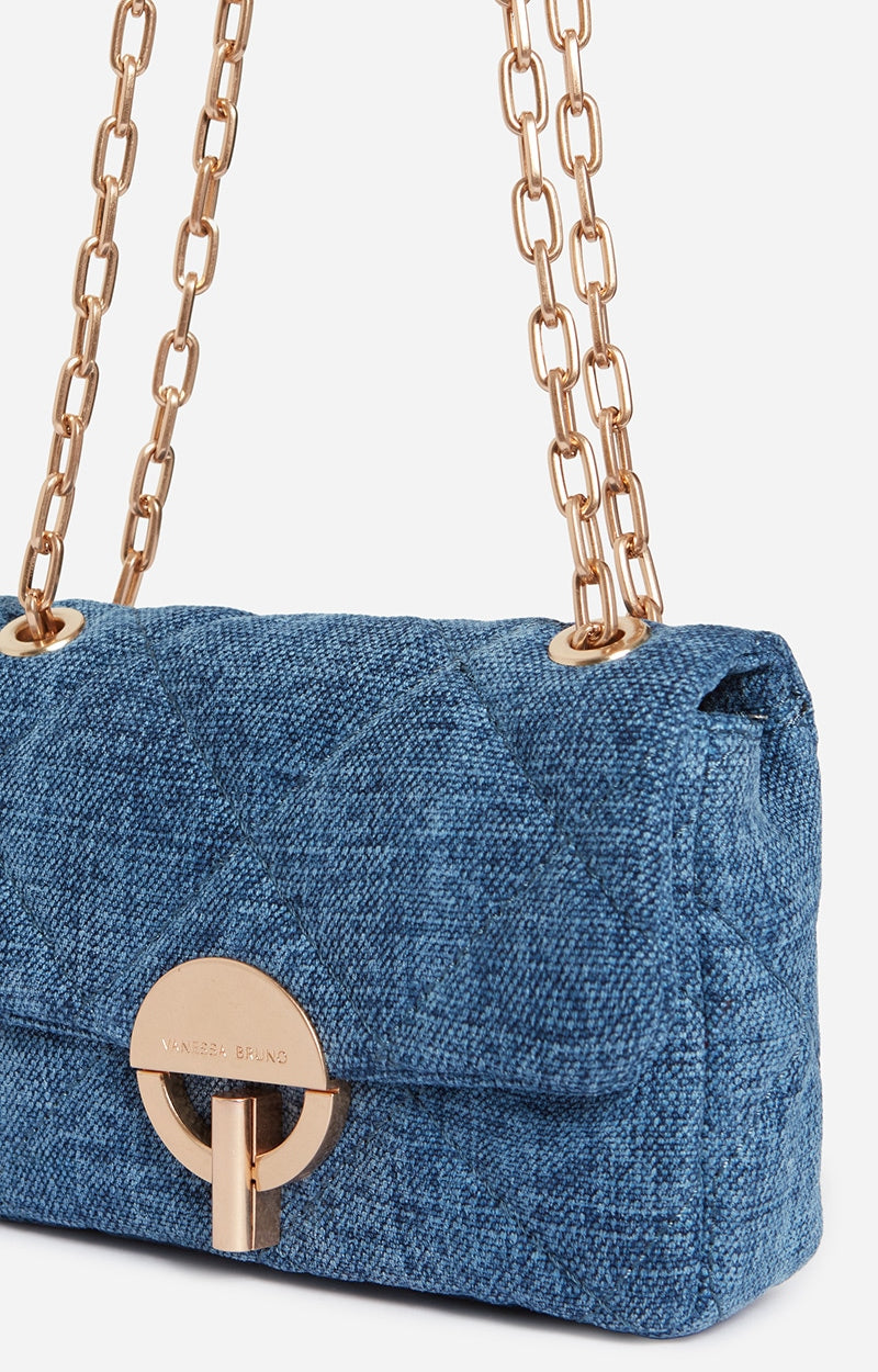 SMALL LINEN INDIGO MOON BAG
