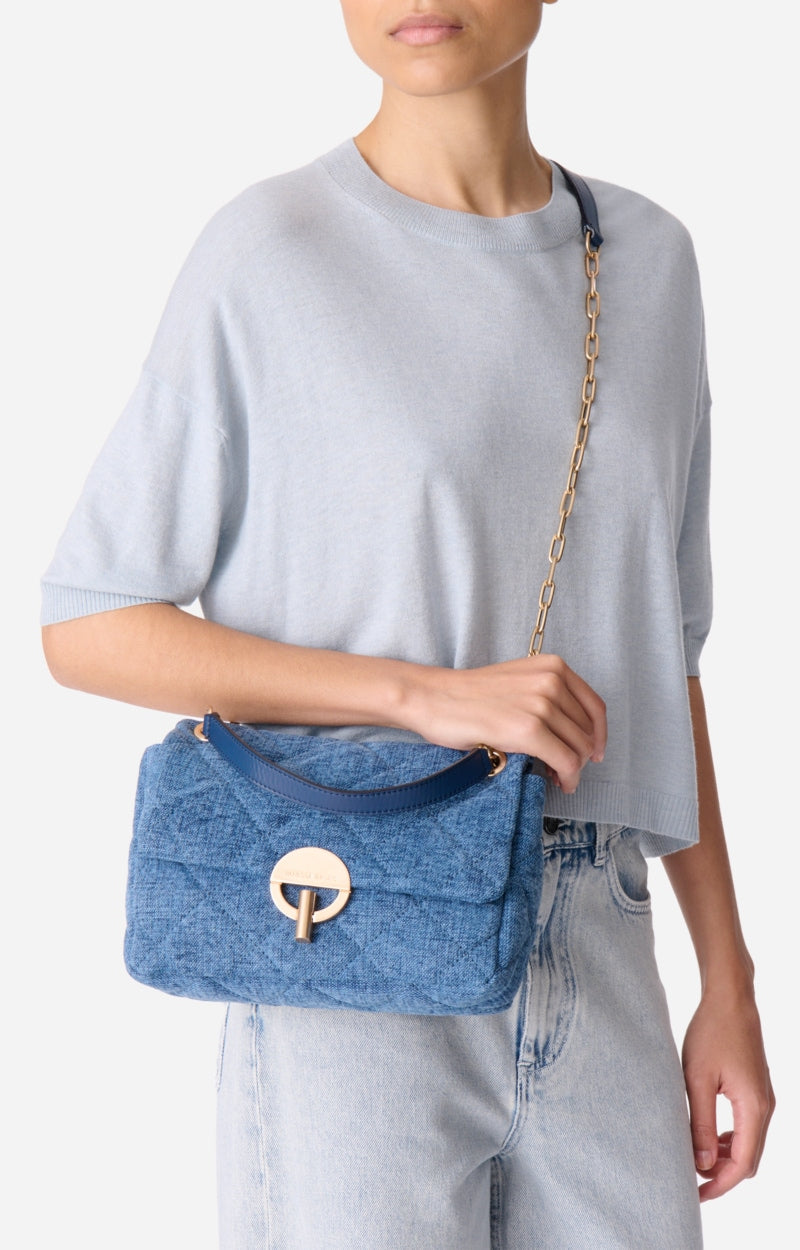LARGE LINEN INDIGO MOON BAG