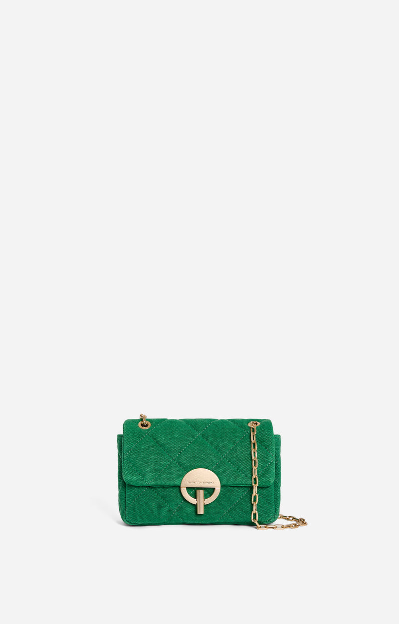 MEDIUM LINEN GRASS MOON BAG