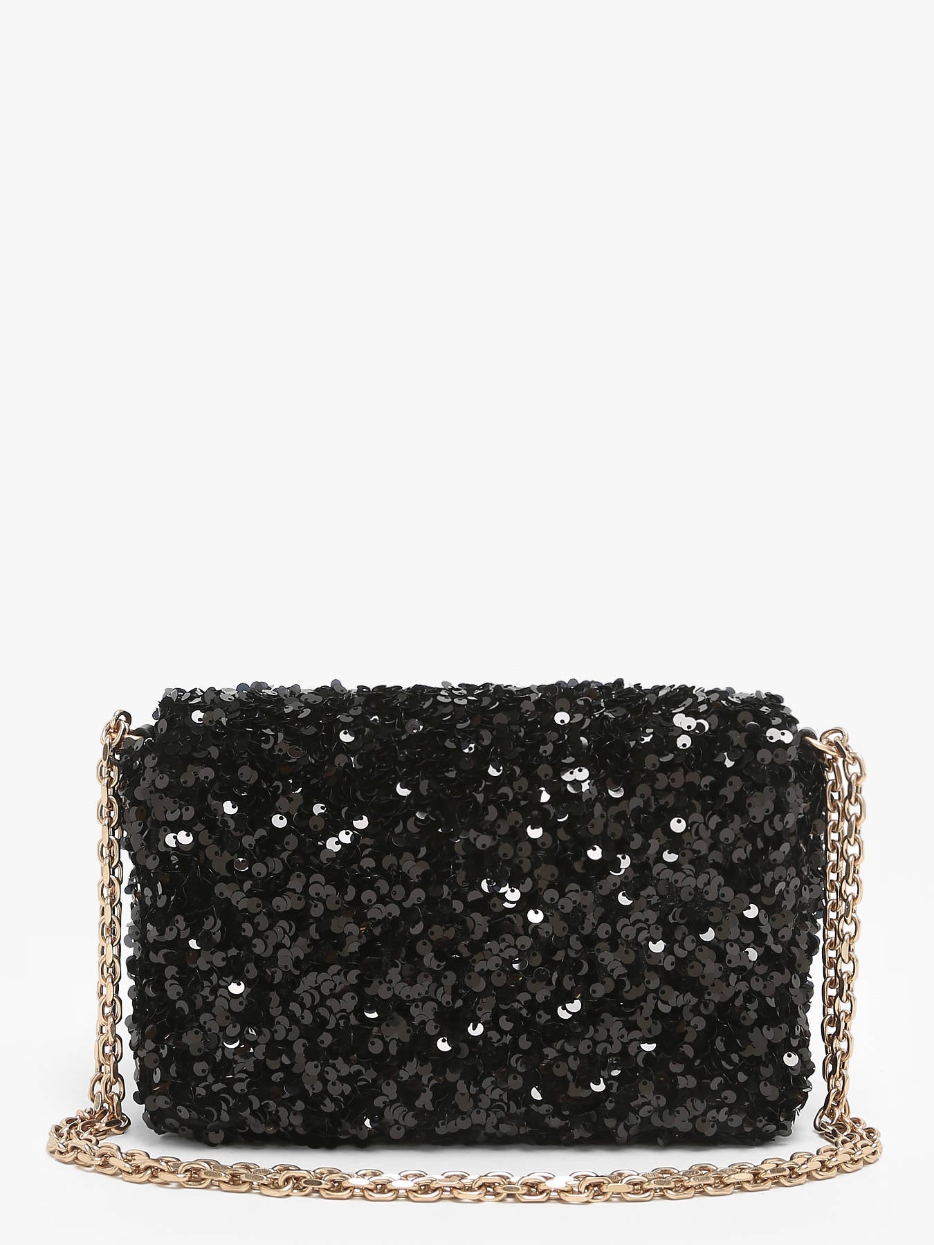 MEDIUM MOON BLACK SEQUINS BAG