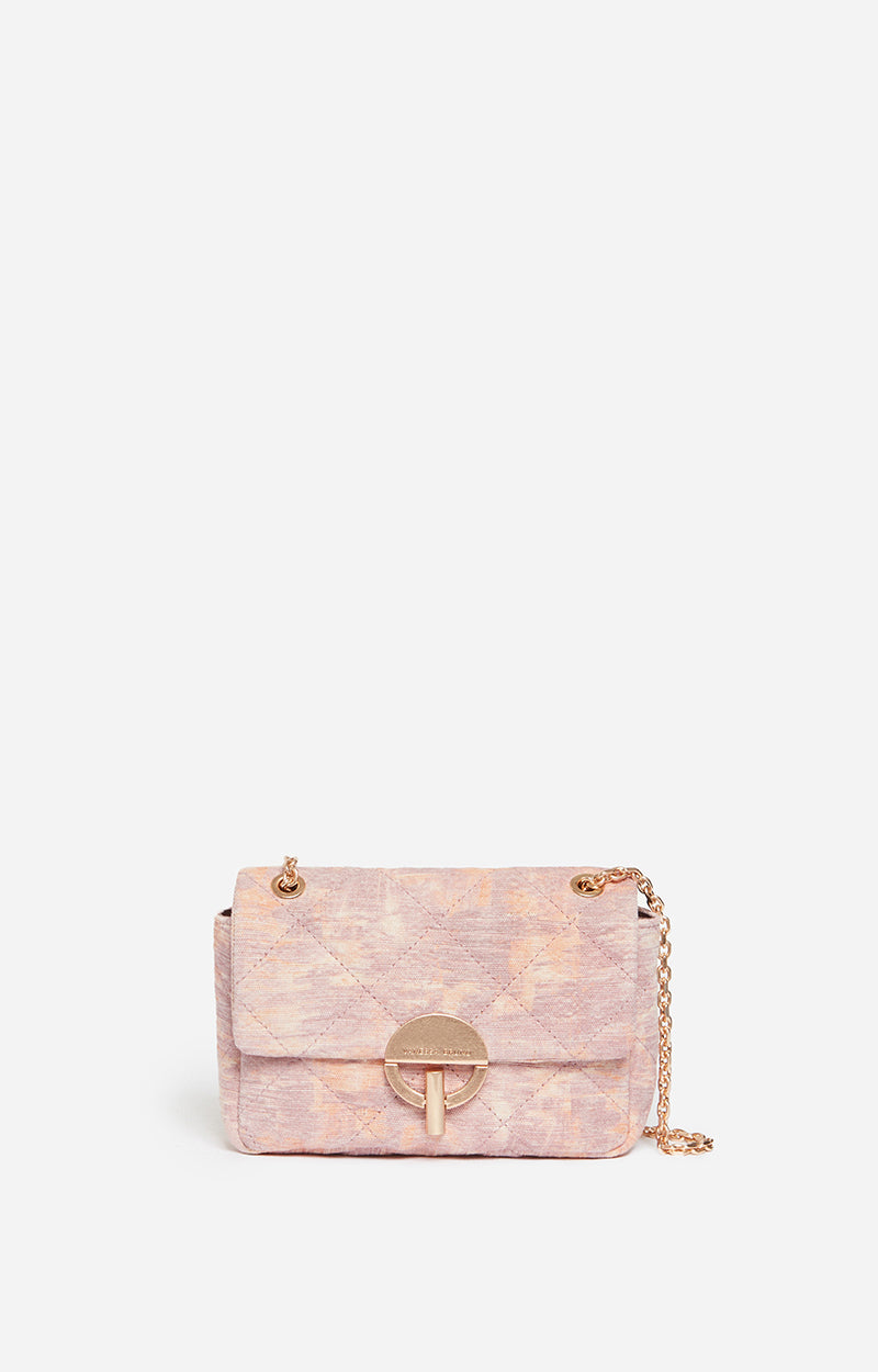 MEDIUM COTTON AND JUTE VIOLET MOON BAG