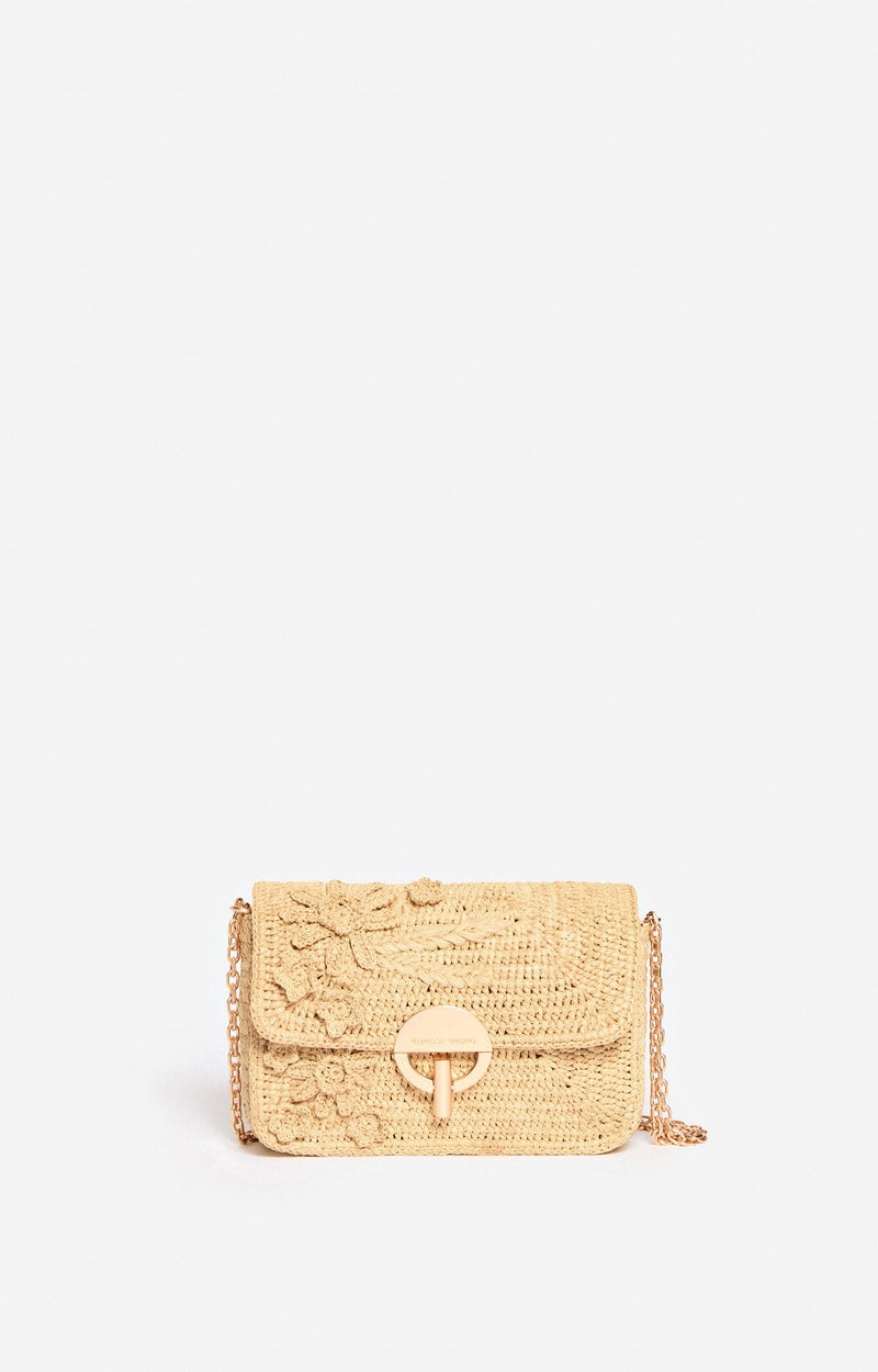 MEDIUM RAFFIA NATURAL MOON BAG