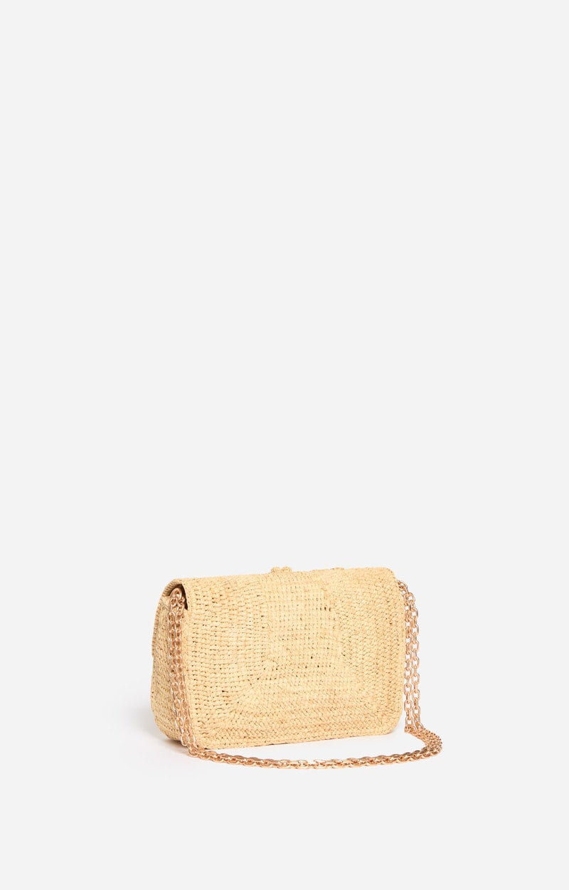 MEDIUM RAFFIA NATURAL MOON BAG
