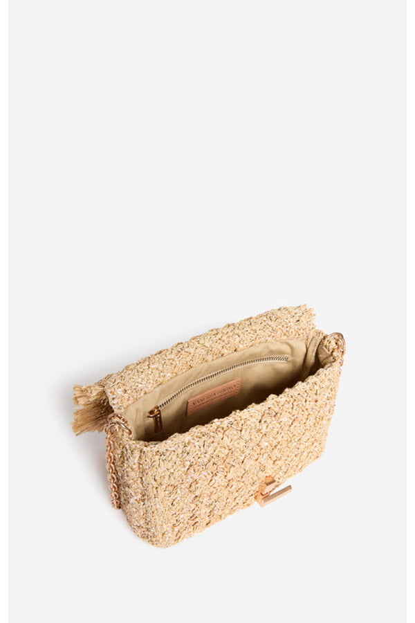 MEDIUM RAFFIA NATURAL MOON BAG