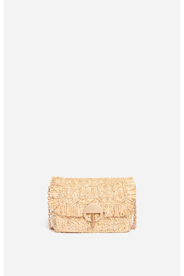 MEDIUM RAFFIA NATURAL MOON BAG