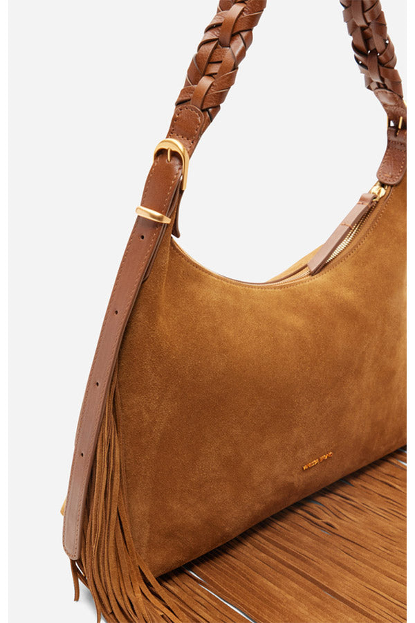 JESS HAZELNUT SMALL CALF LEATHER HOBO BAG