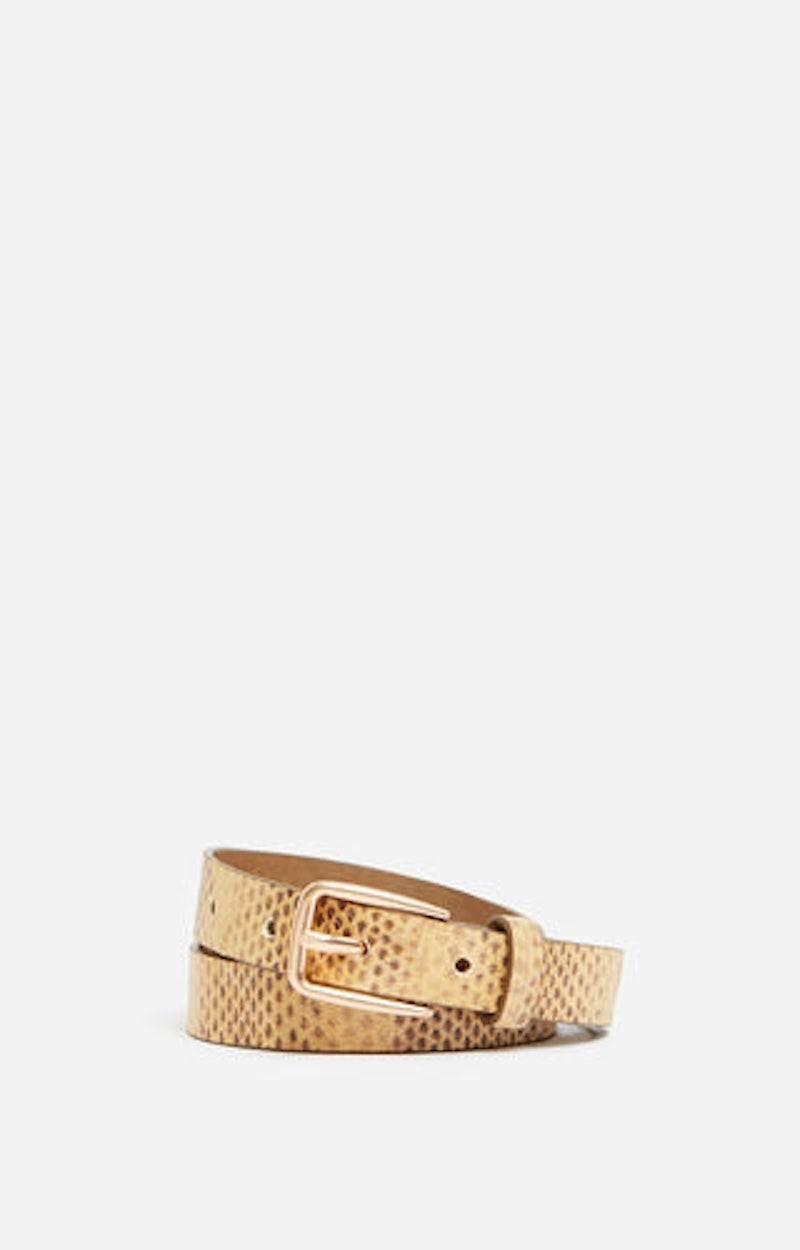 SNAKE PRINT LEATHER BELT
