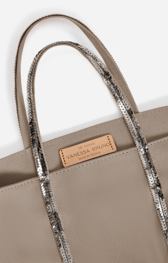 CANVAS S ZINC ZIPPED CABAS TOTE