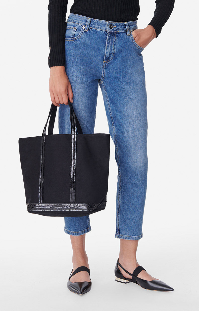 CANVAS M BLACK CABAS TOTE