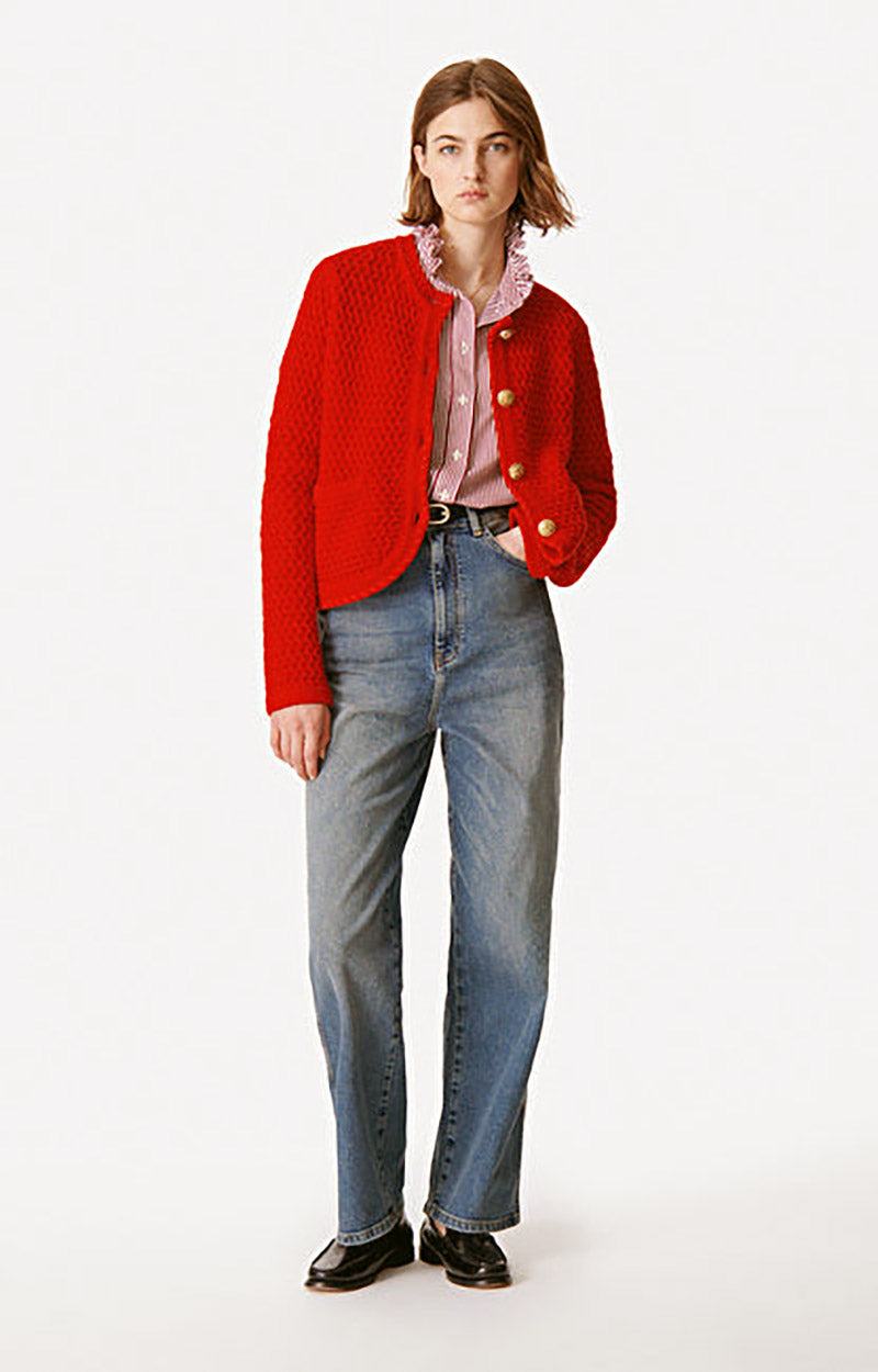 DORINA POPPY RED CARDIGAN