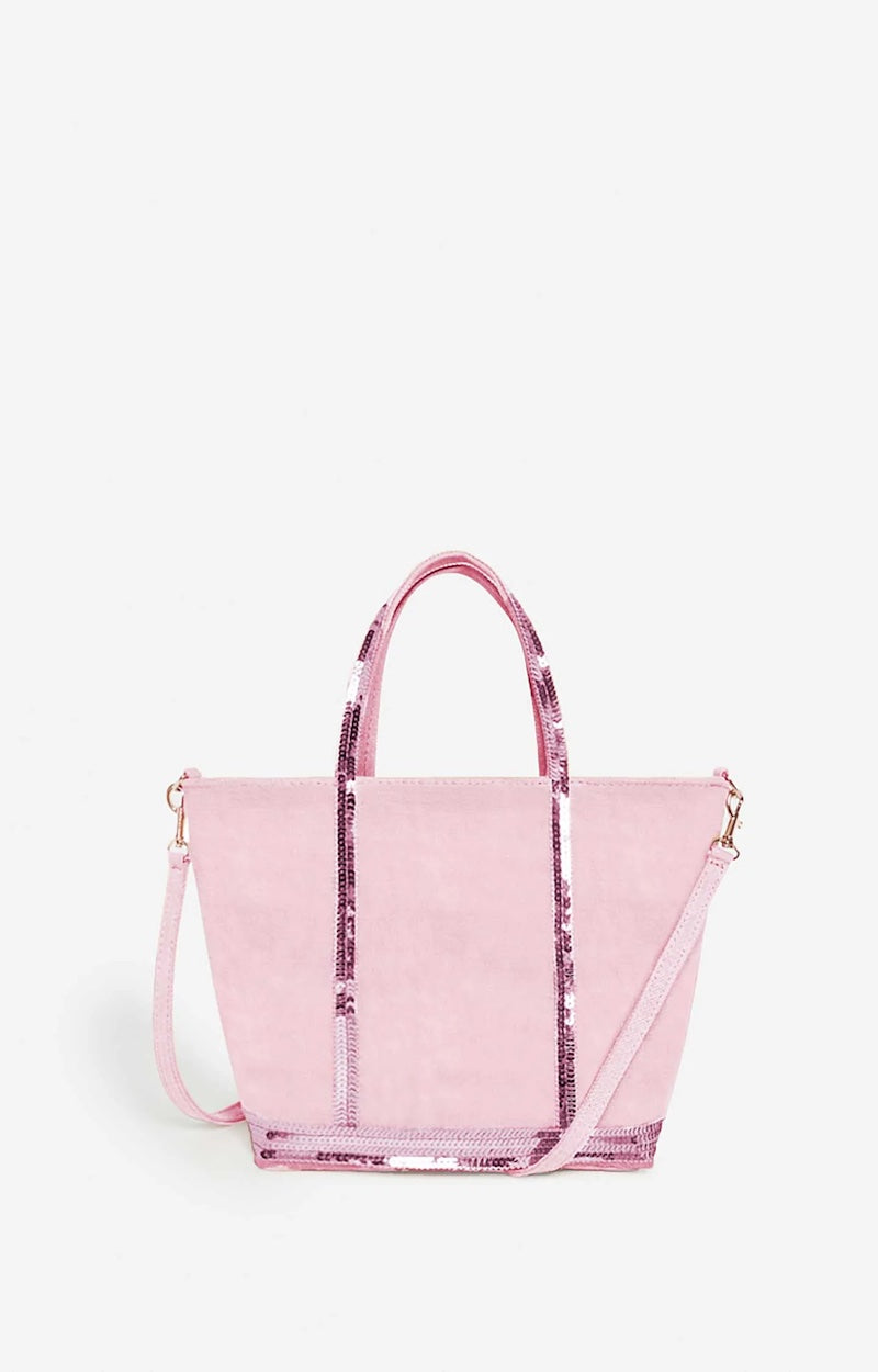 LINEN S ZIPPED PINK CABAS TOTE