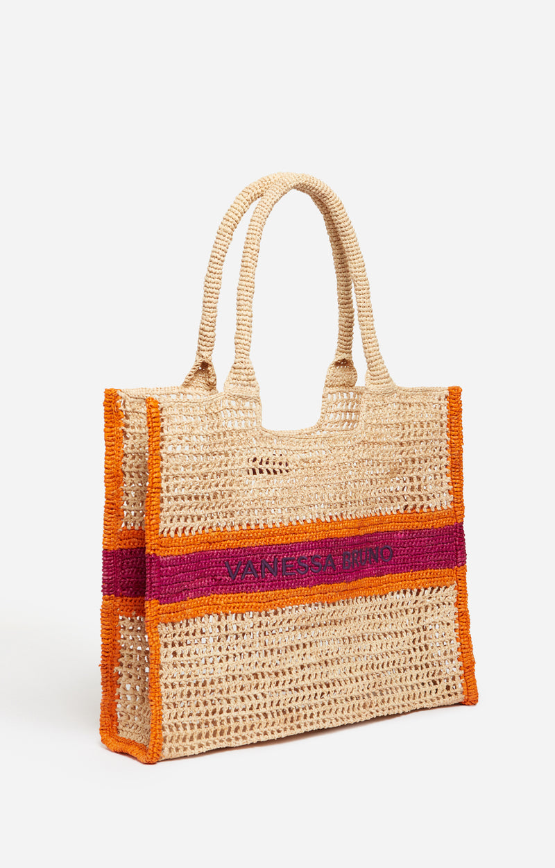 LARGE RAFFIA ORANGE BASKET