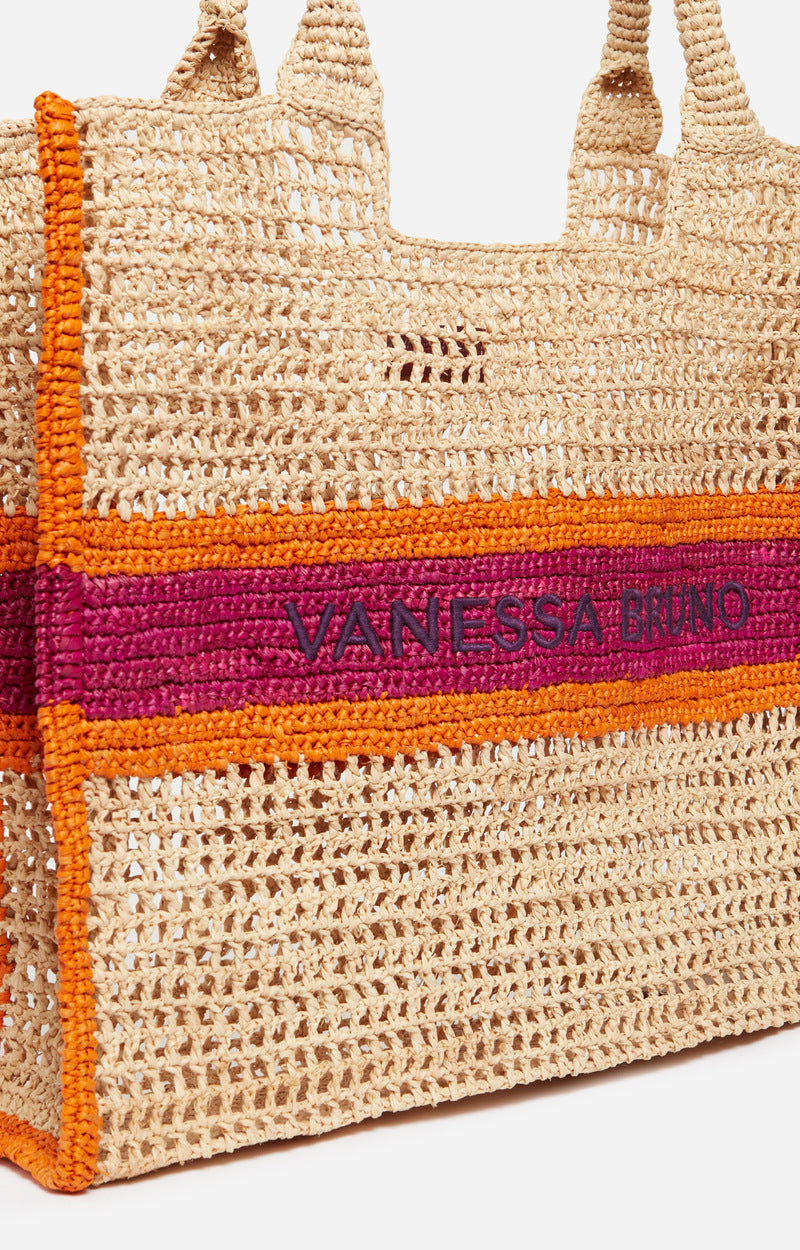 LARGE RAFFIA ORANGE BASKET