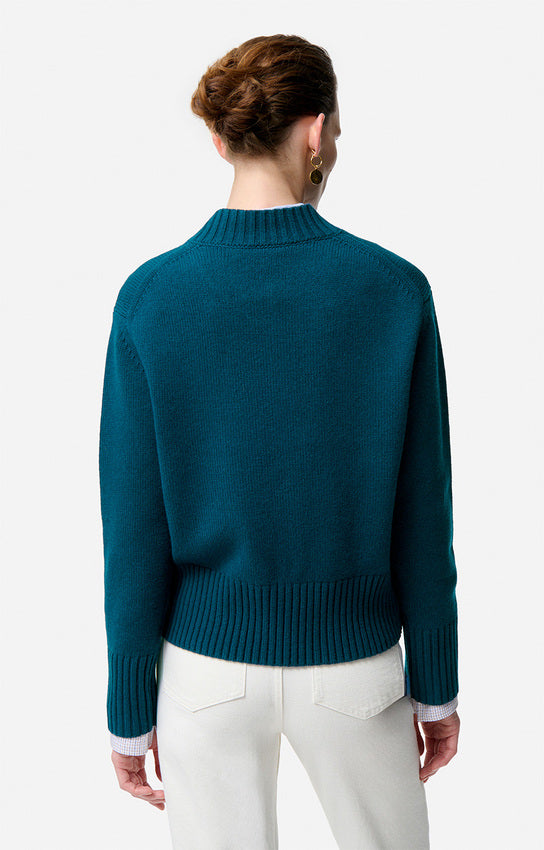FAZIO PEACOCK BLUE SWEATER