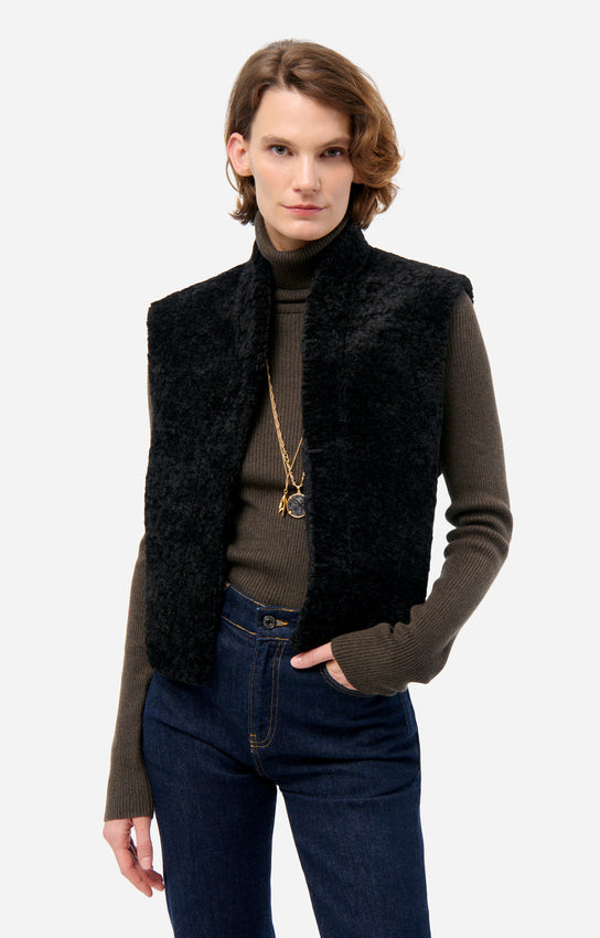DAMAN BLACK BOUCLE VEST
