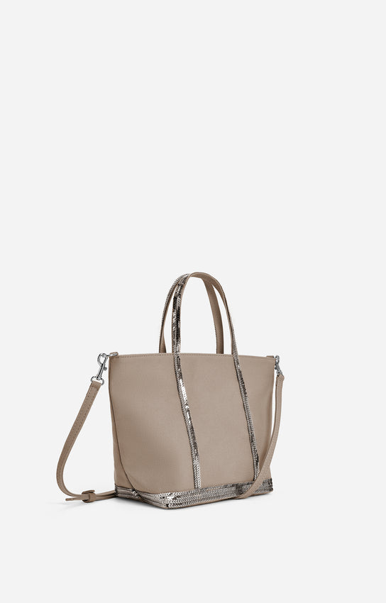 CANVAS S ZINC ZIPPED CABAS TOTE