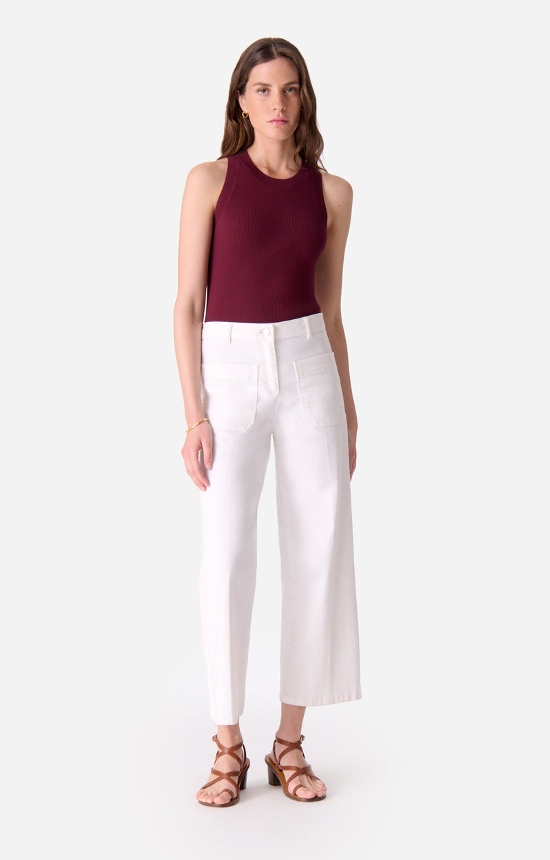 HELIAS WHITE CROPPED JEANS