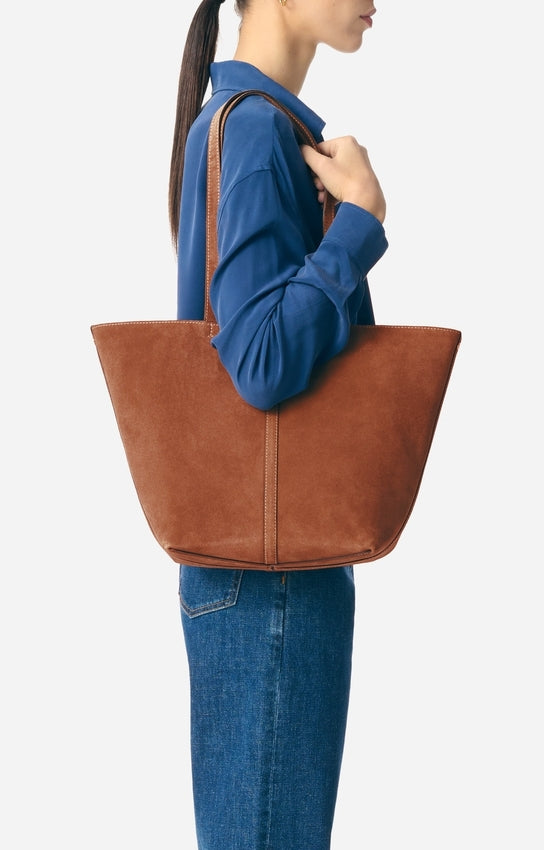 SMALL CALF LEATHER BISCUIT DAILY TOTE