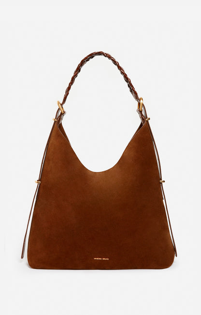 JESS COGNAC LARGE CALF LEATHER HOBO BAG