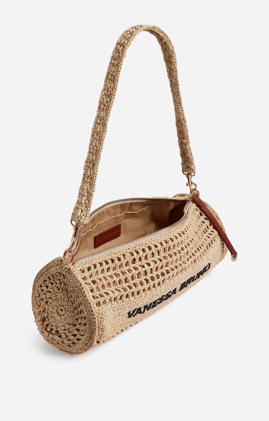 RAFFIA SAND BOWLING BAG