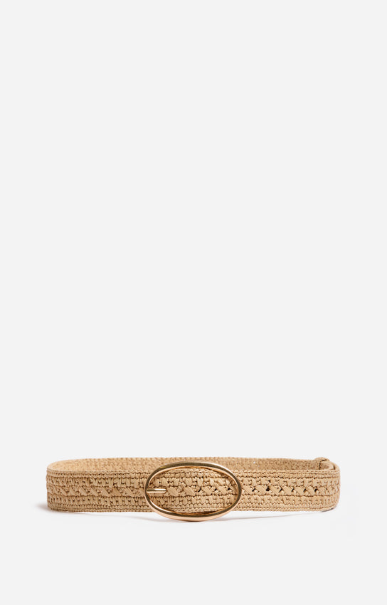 RAFFIA NATURAL BELT 35MM