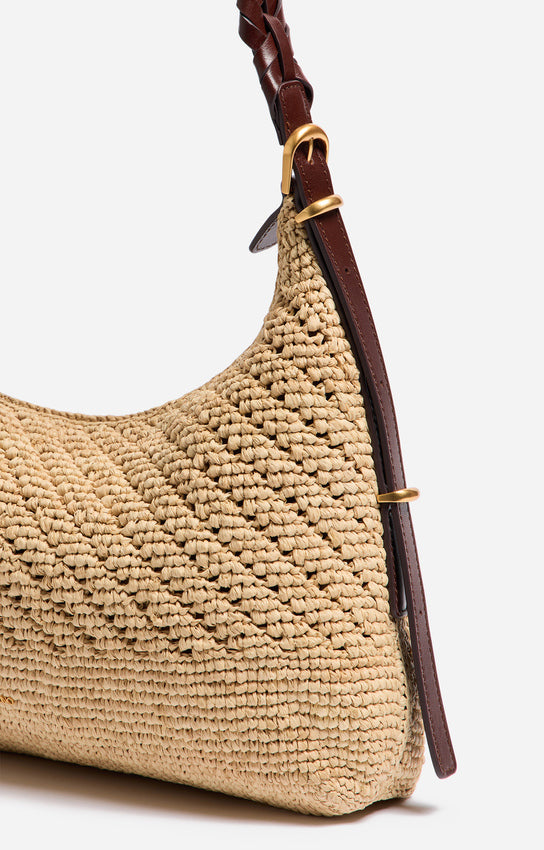 SMALL JESS RAFFIA HOBO BAG