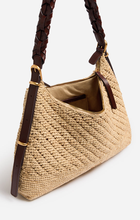 SMALL JESS RAFFIA HOBO BAG
