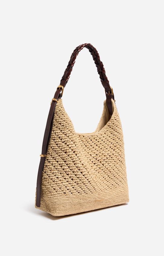 LARGE JESS RAFFIA HOBO BAG