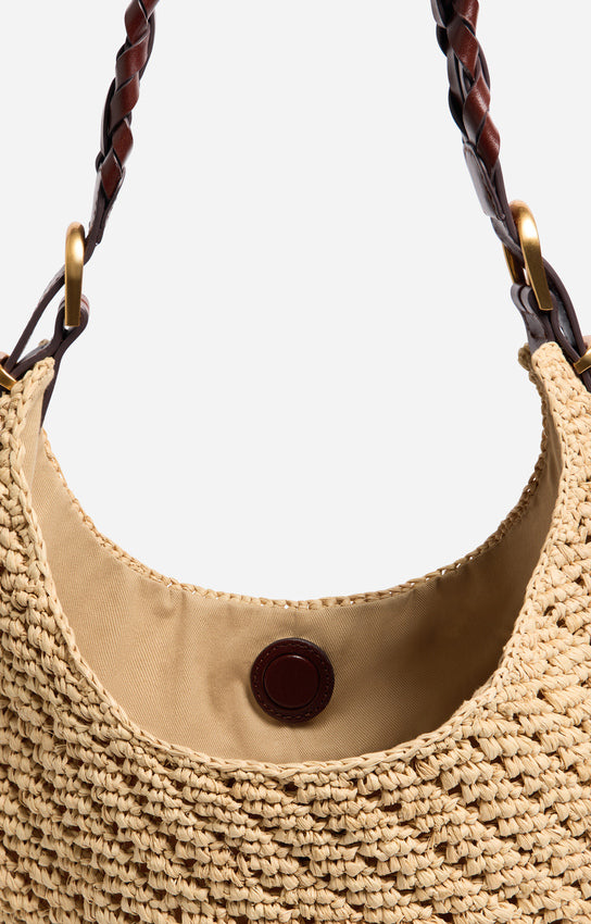 LARGE JESS RAFFIA HOBO BAG