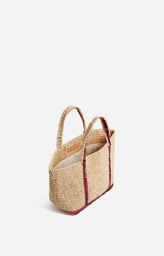 RAFFIA S LIPSTICK CABAS TOTE