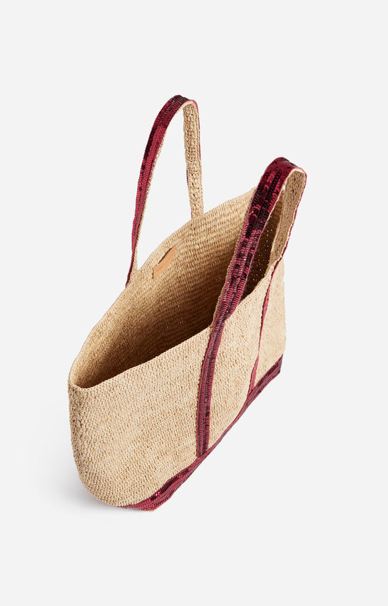 RAPHIA L LIPSTICK CABAS TOTE