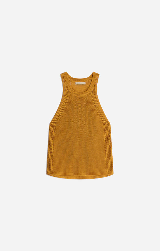 EIKO MUSTARD SLEEVELESS SWEATER