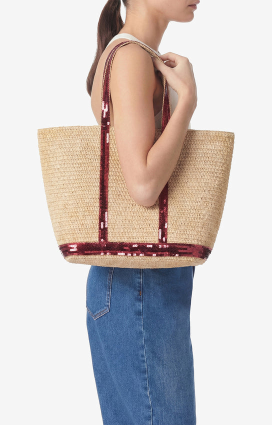 RAPHIA M LIPSTICK CABAS TOTE