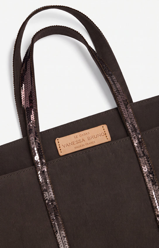 CANVAS S COFFEE ZIPPED CABAS TOTE