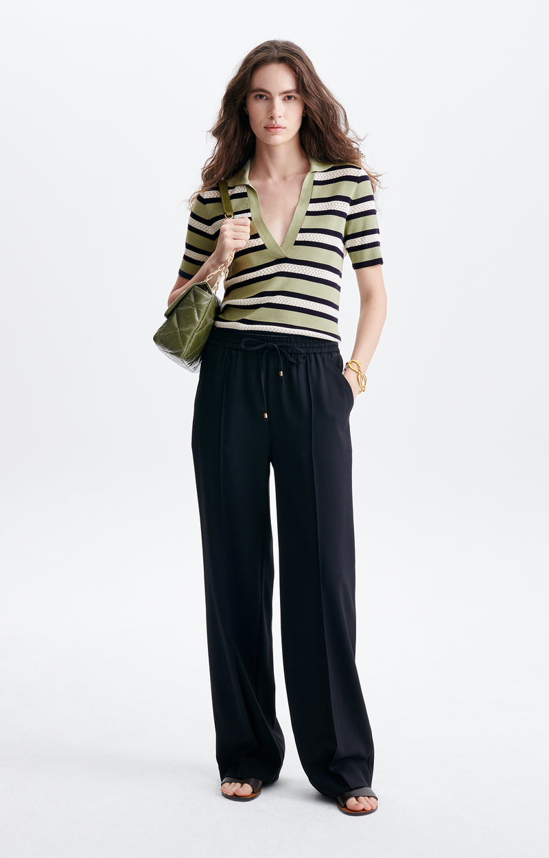 HANDY STRIPED POLO NECK SWEATER
