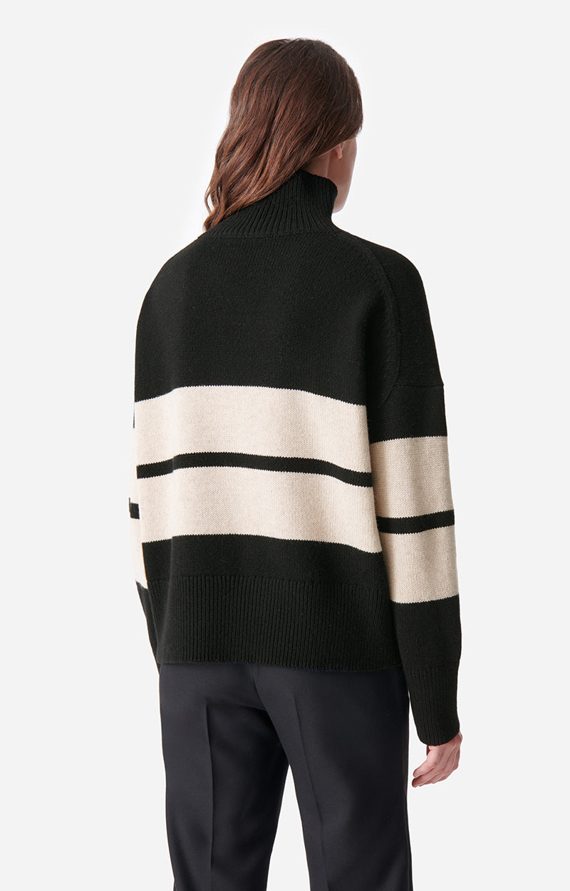 MALO ECRU STRIPED SWEATER