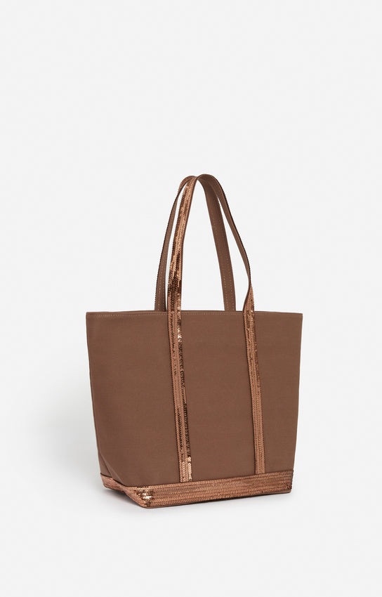 CANVAS M NUTMEG ZIPPED CABAS TOTE