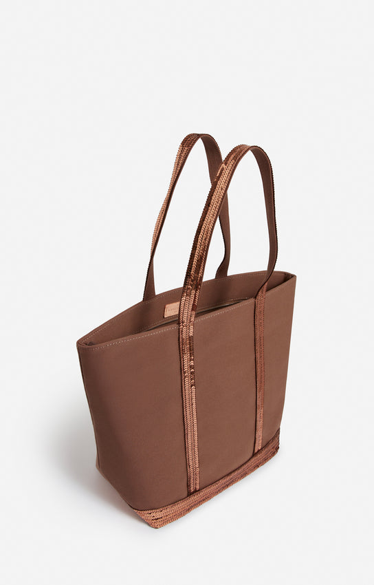 CANVAS M NUTMEG ZIPPED CABAS TOTE