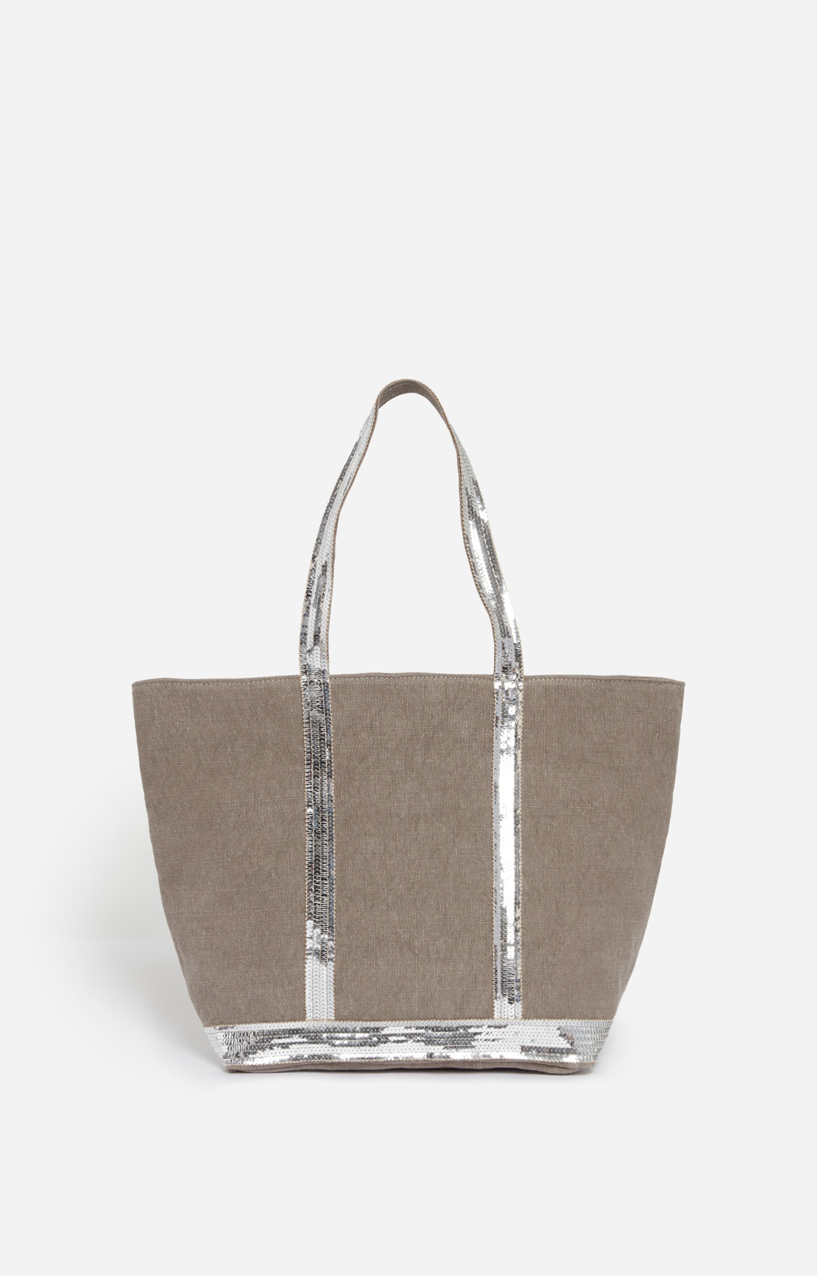 LINEN M LIMESTONE ZIPPED CABAS TOTE
