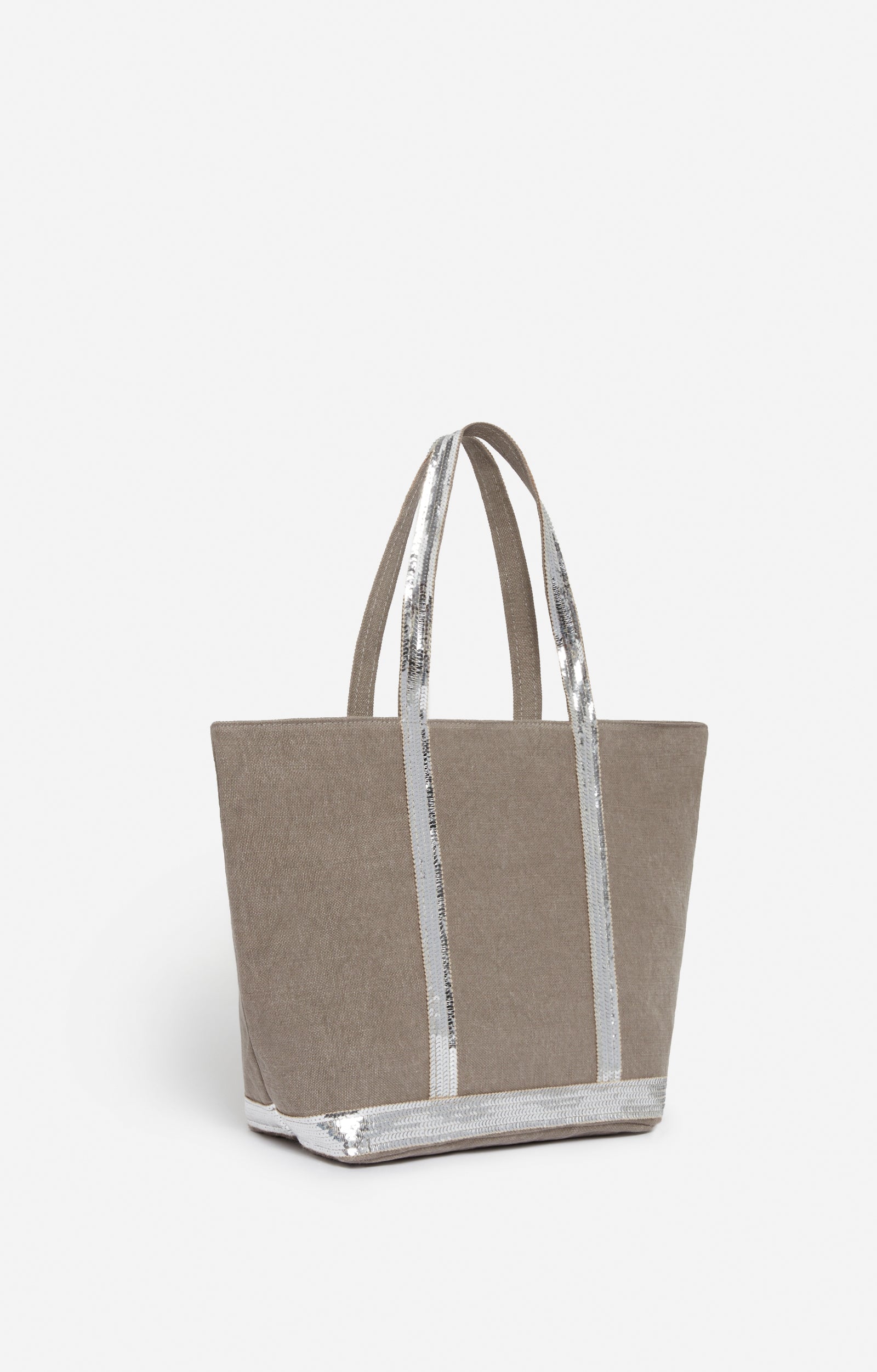 LINEN M LIMESTONE ZIPPED CABAS TOTE