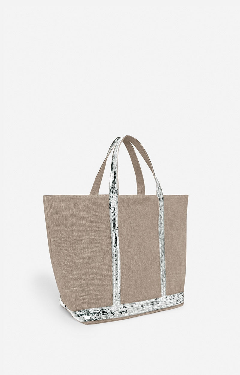 LINEN M SABLE CABAS TOTE