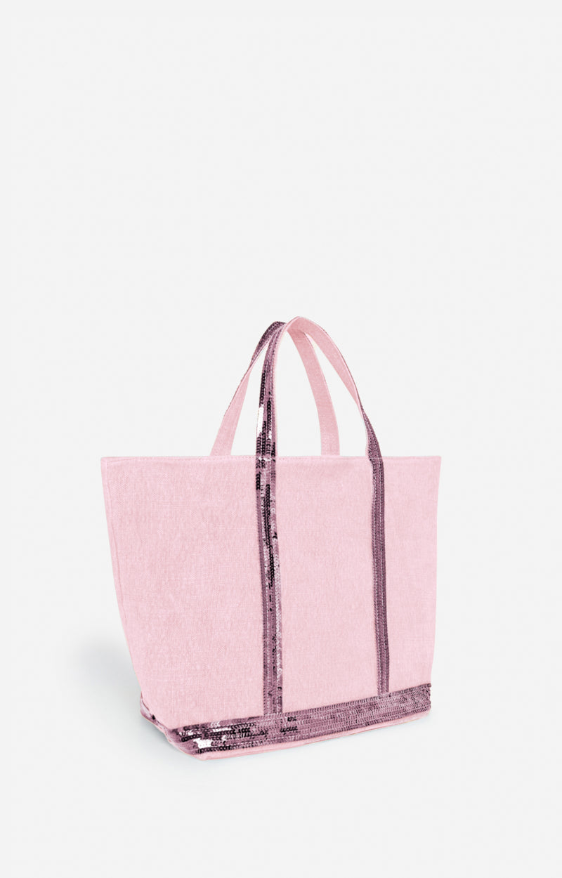 LINEN M PINK CABAS TOTE