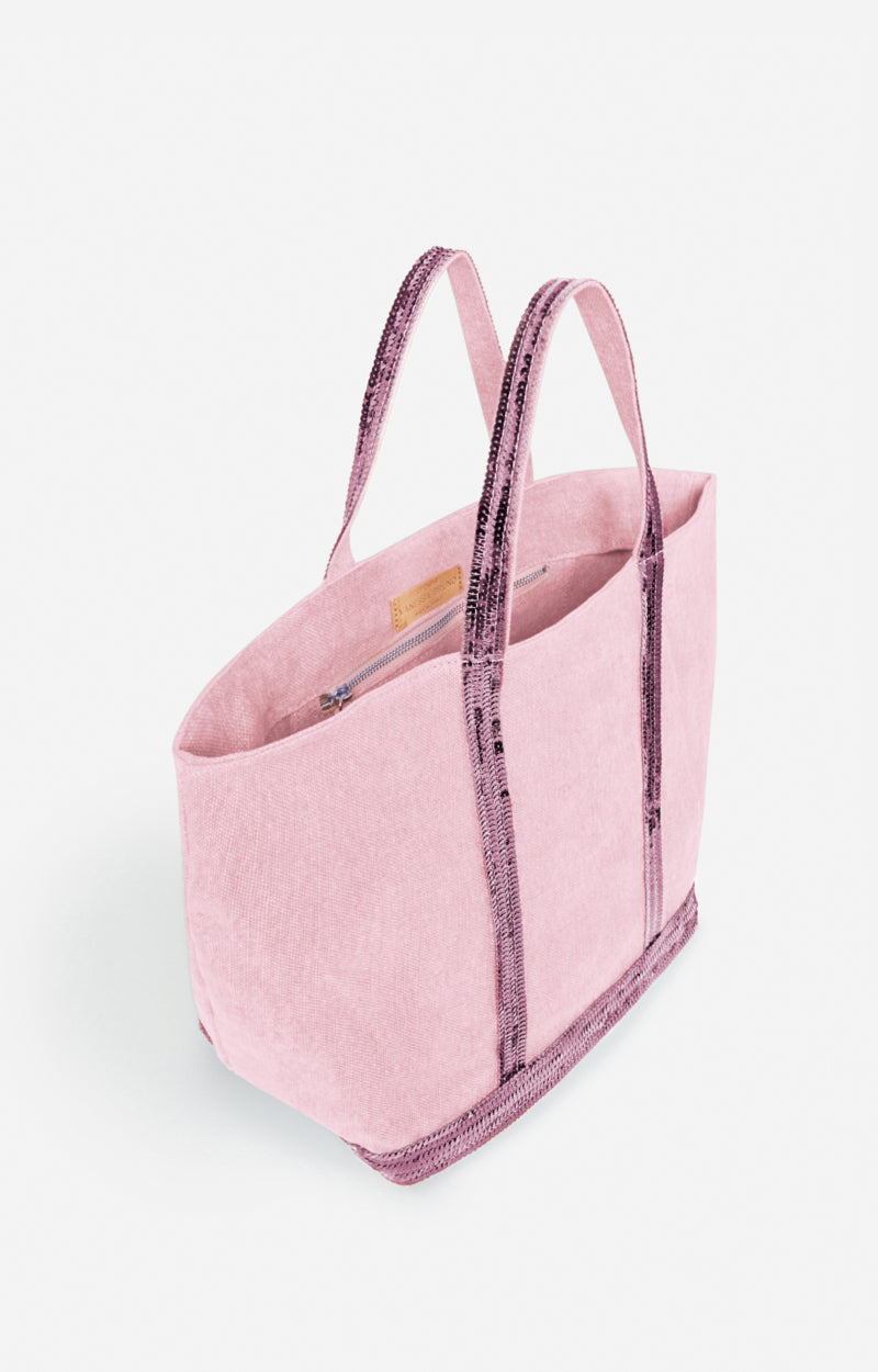 LINEN M PINK CABAS TOTE