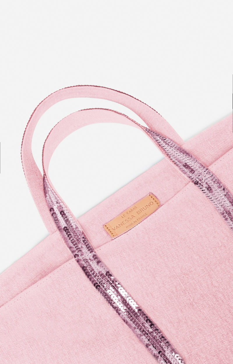 LINEN M PINK CABAS TOTE